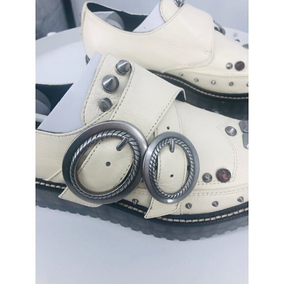 NEW Coach Studded Rivet Ivory Creepers - Picture 6 of 8